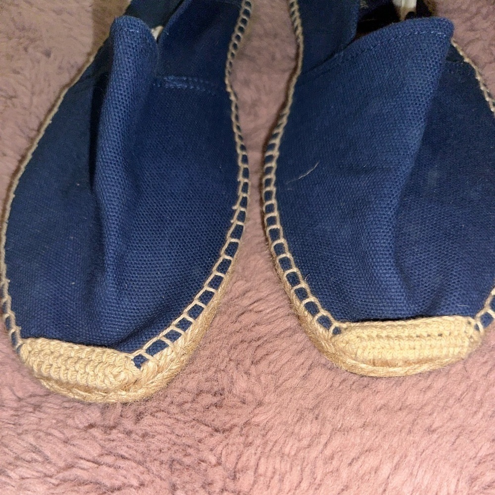 Soludos women’s espadrille blue slip on flats 9.5 vacation spring summer - Picture 5 of 11